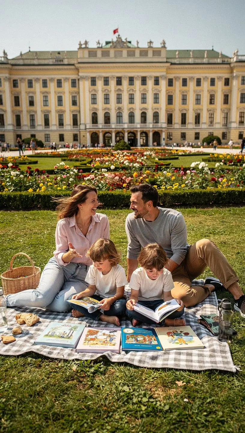 Ein Detailaufnahme einer Seite mit handgezeichneten Illustrationen in einem Geschenkbuch.