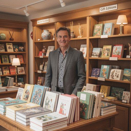 Ein offenes Geschenkbuch auf einem Tisch, das liebevoll gestaltete Seiten zeigt.