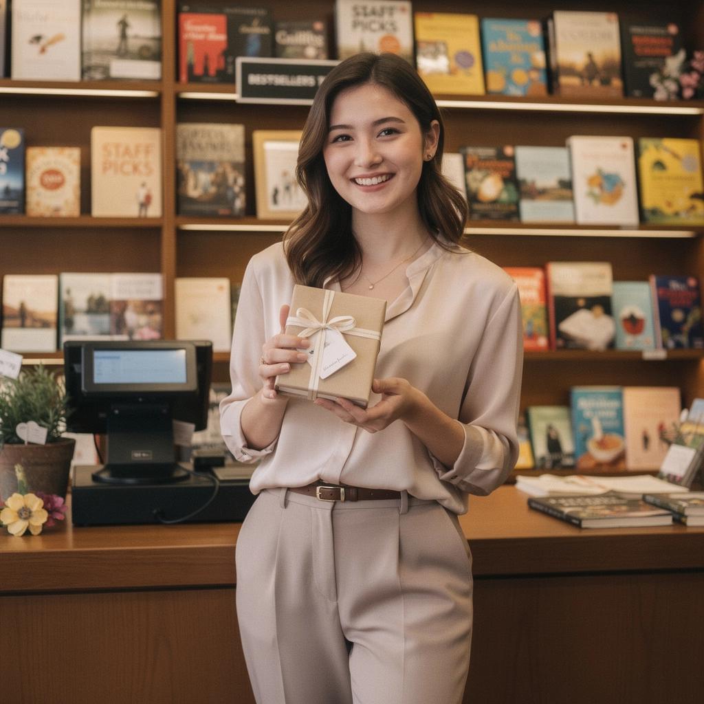 Eine Gruppe von GeschenkbГјchern, die auf einem Regal fГјr verschiedene AnlГ¤sse prГ¤sentiert werden.